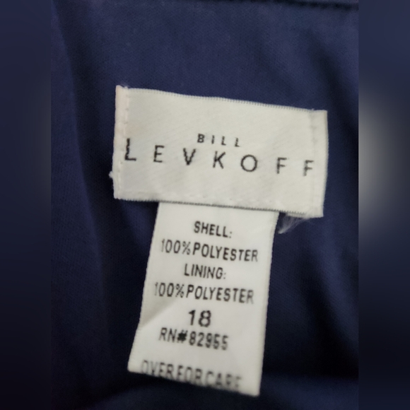 Bill Levkoff Navy Ruffle Long Dress Size 18 - Picture 3 of 4